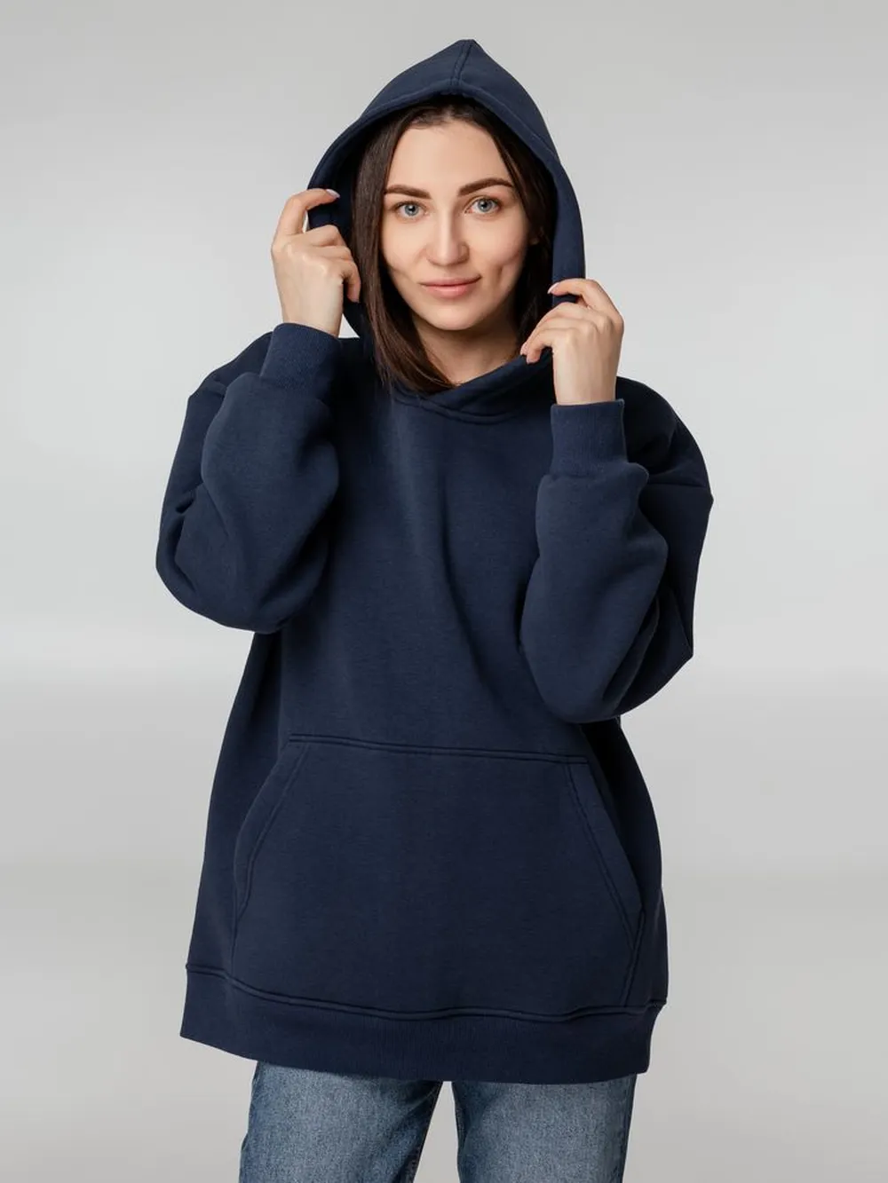 Худи Kulonga Oversize, темно-синее, размер ХS/S заказать онлайн с вашим дизайном на заказ в Москве и области