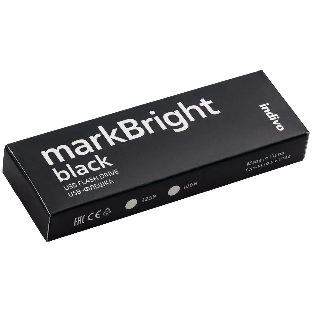 Флешка markBright Black с зеленой подсветкой, 32 Гб заказать онлайн с вашим дизайном на заказ в Москве и области