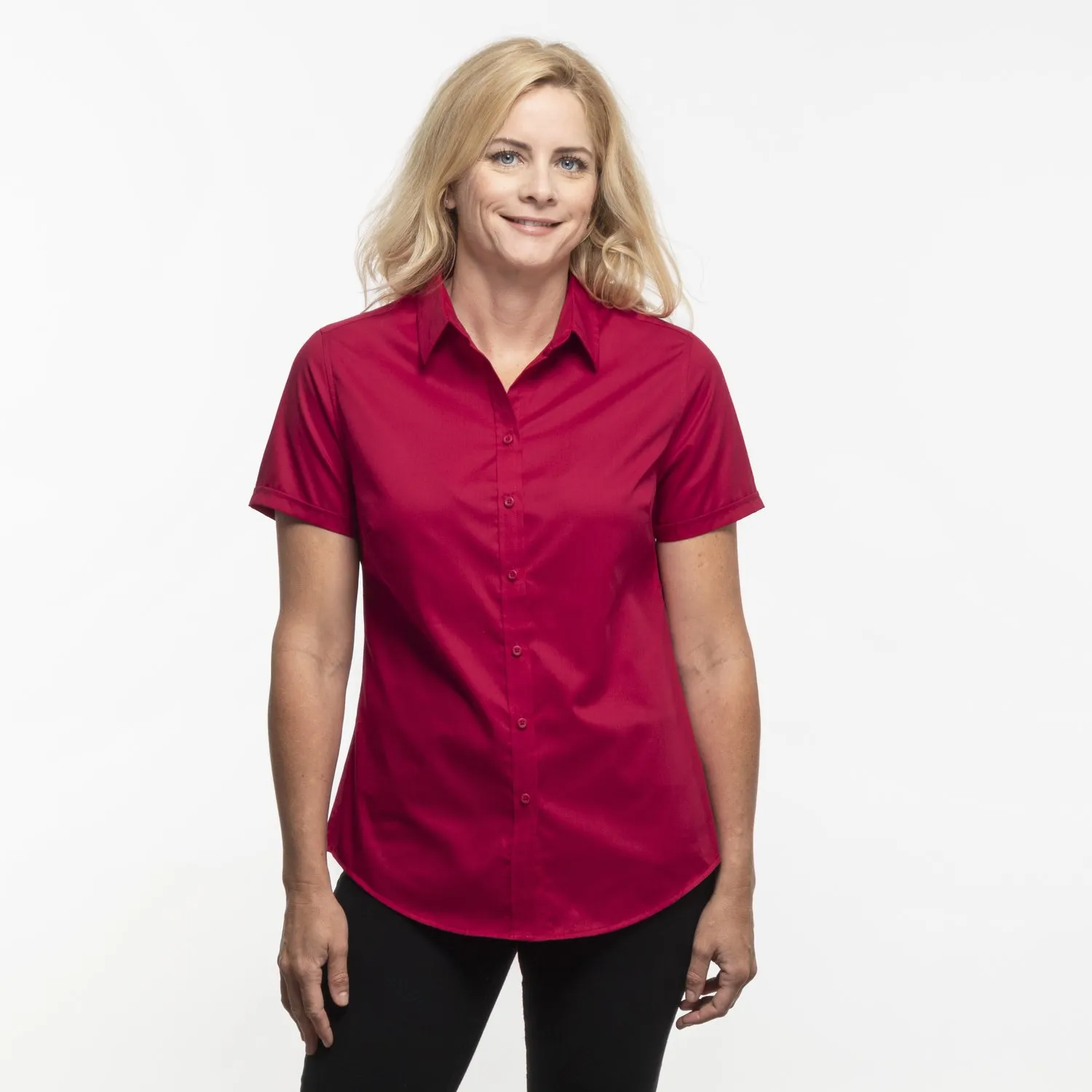 Женская рубашка с коротким рукавом SuperPro™ Twill заказать онлайн с вашим дизайном на заказ в Москве и области