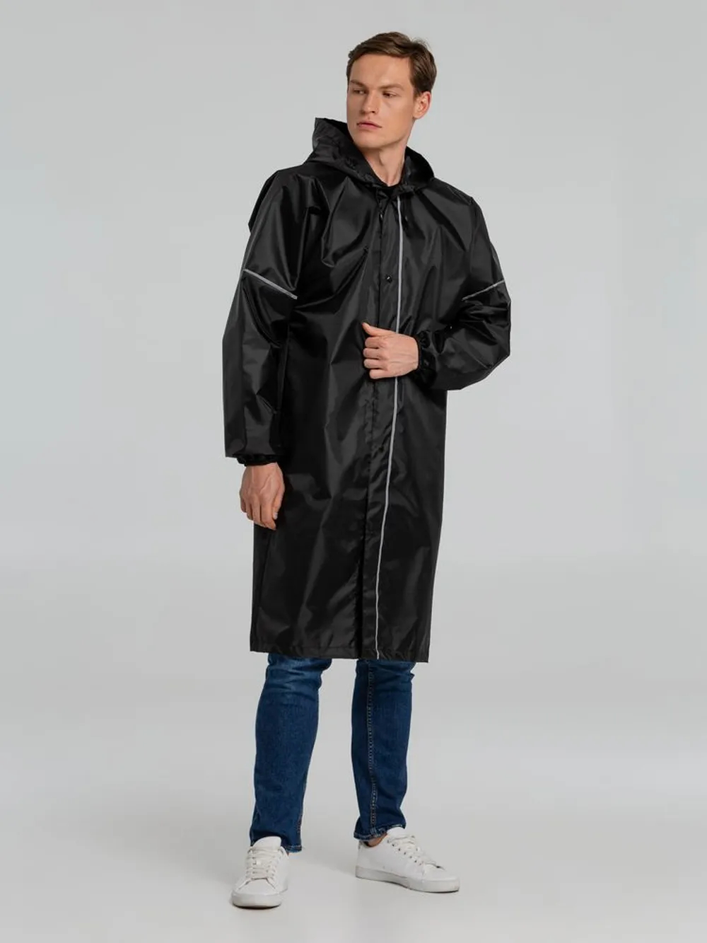 Дождевик со светоотражающими элементами Rainman Blink, черный, размер XXL заказать онлайн с вашим дизайном на заказ в Москве и области