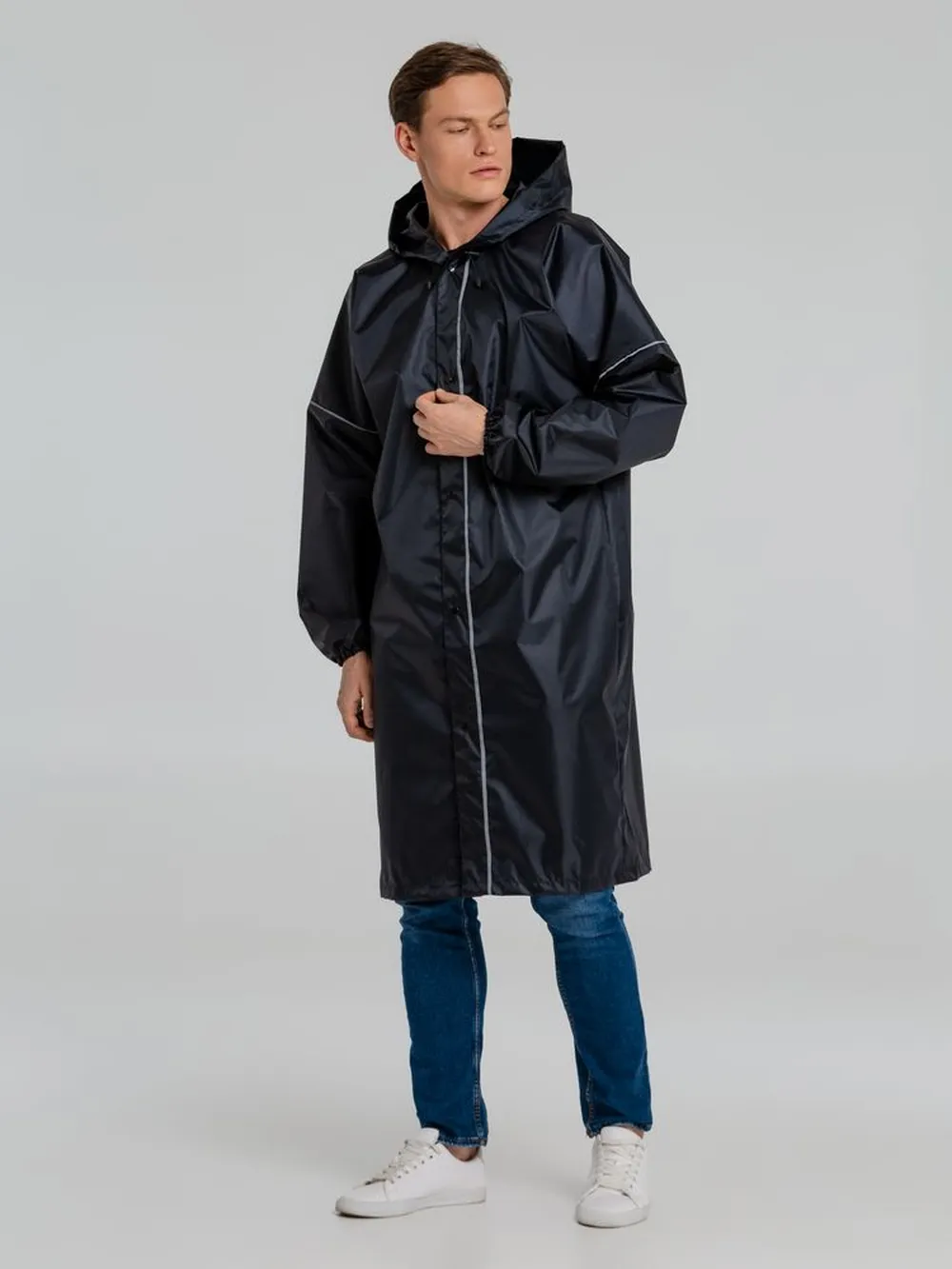 Дождевик со светоотражающими элементами Rainman Blink, темно-синий, размер S заказать онлайн с вашим дизайном на заказ в Москве и области