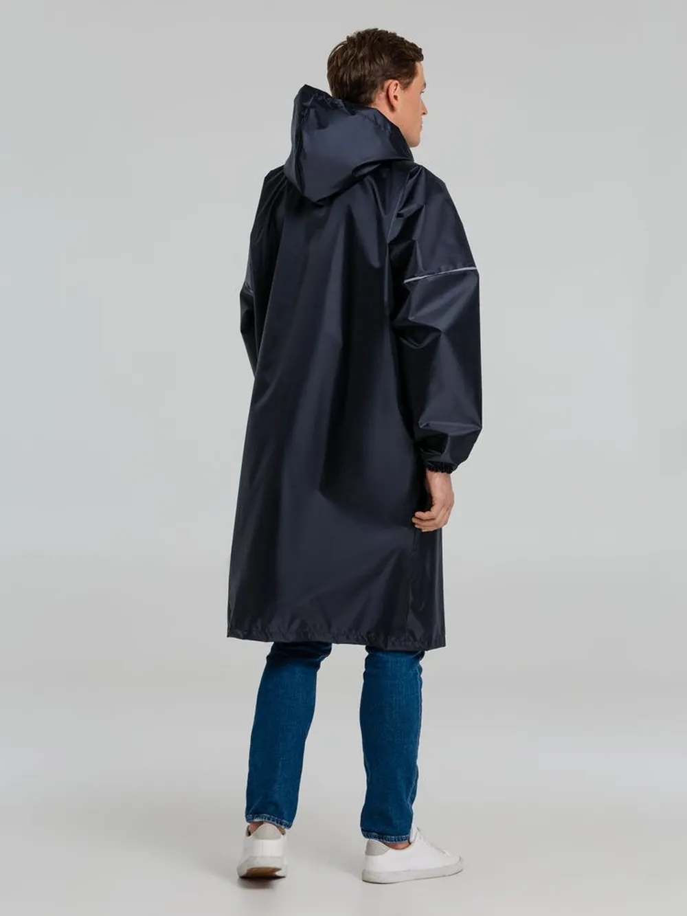 Дождевик со светоотражающими элементами Rainman Blink, темно-синий, размер S заказать онлайн с вашим дизайном на заказ в Москве и области
