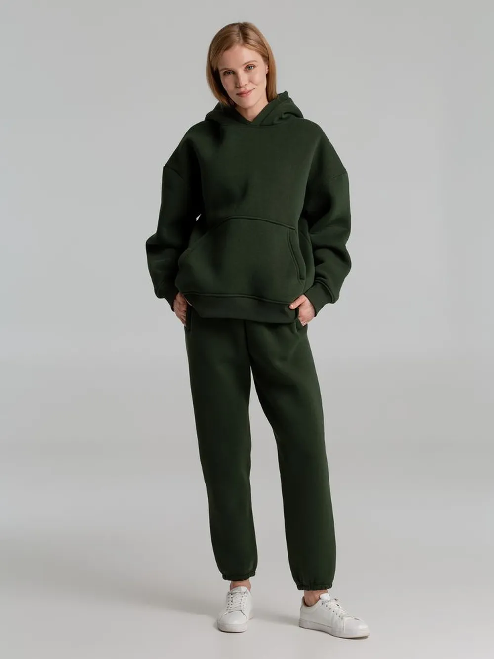 Худи Kulonga Oversize, темно-зеленый (хаки), размер 3XL/4XL заказать онлайн с вашим дизайном на заказ в Москве и области