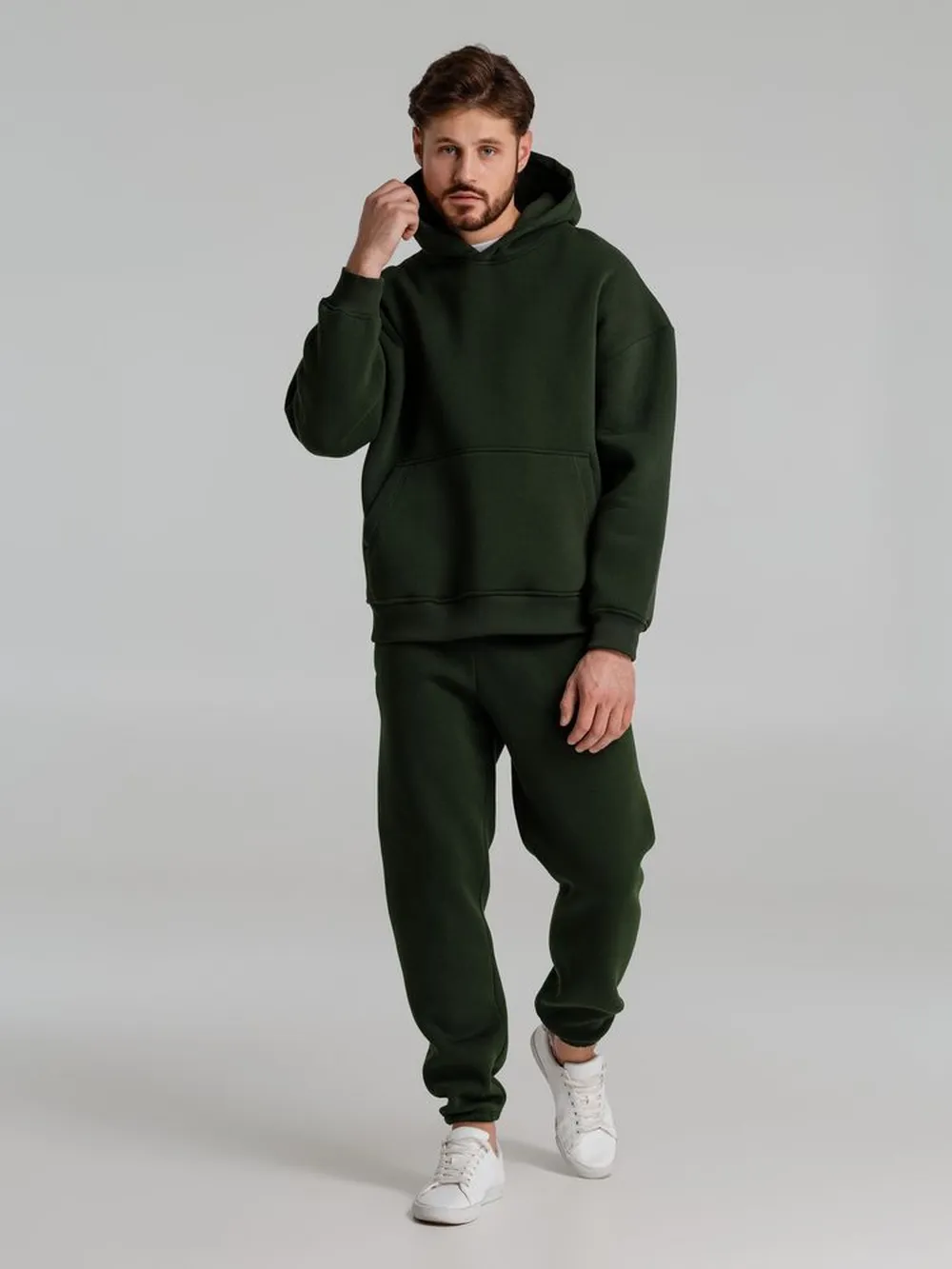 Худи Kulonga Oversize, темно-зеленый (хаки), размер 3XL/4XL заказать онлайн с вашим дизайном на заказ в Москве и области