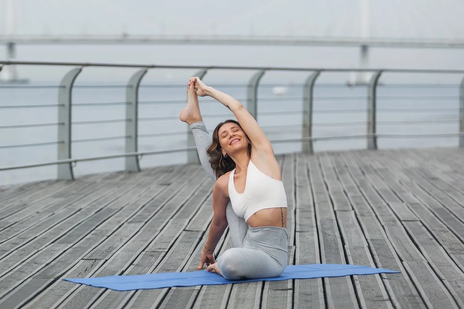 Складной коврик для занятий спортом Flatters, синий заказать онлайн с вашим дизайном на заказ в Москве и области