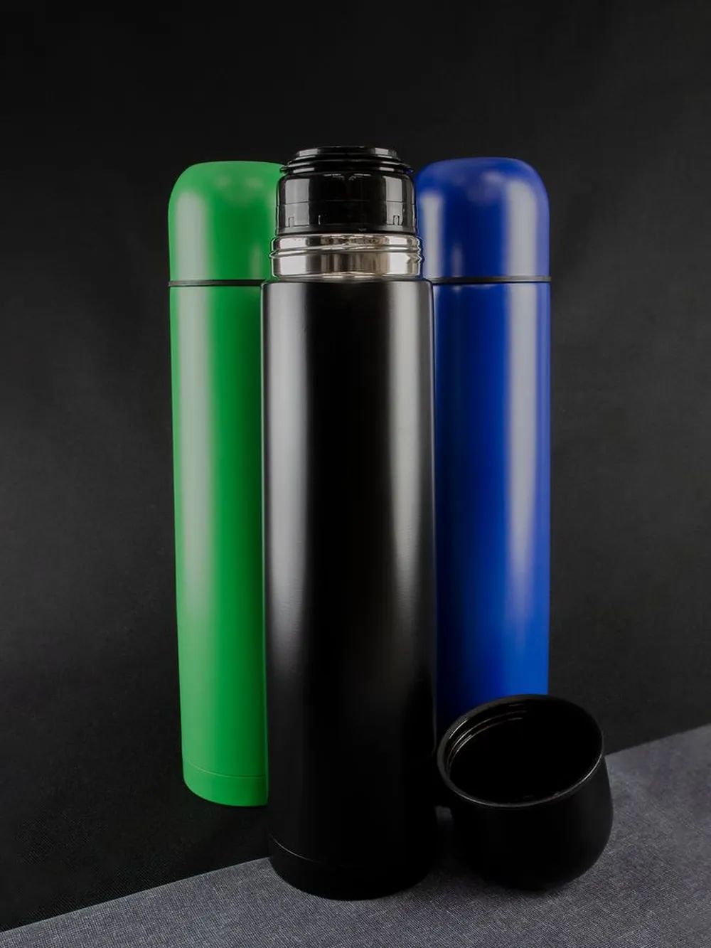 Термос Ammo 1000, черный заказать онлайн с вашим дизайном на заказ в Москве и области