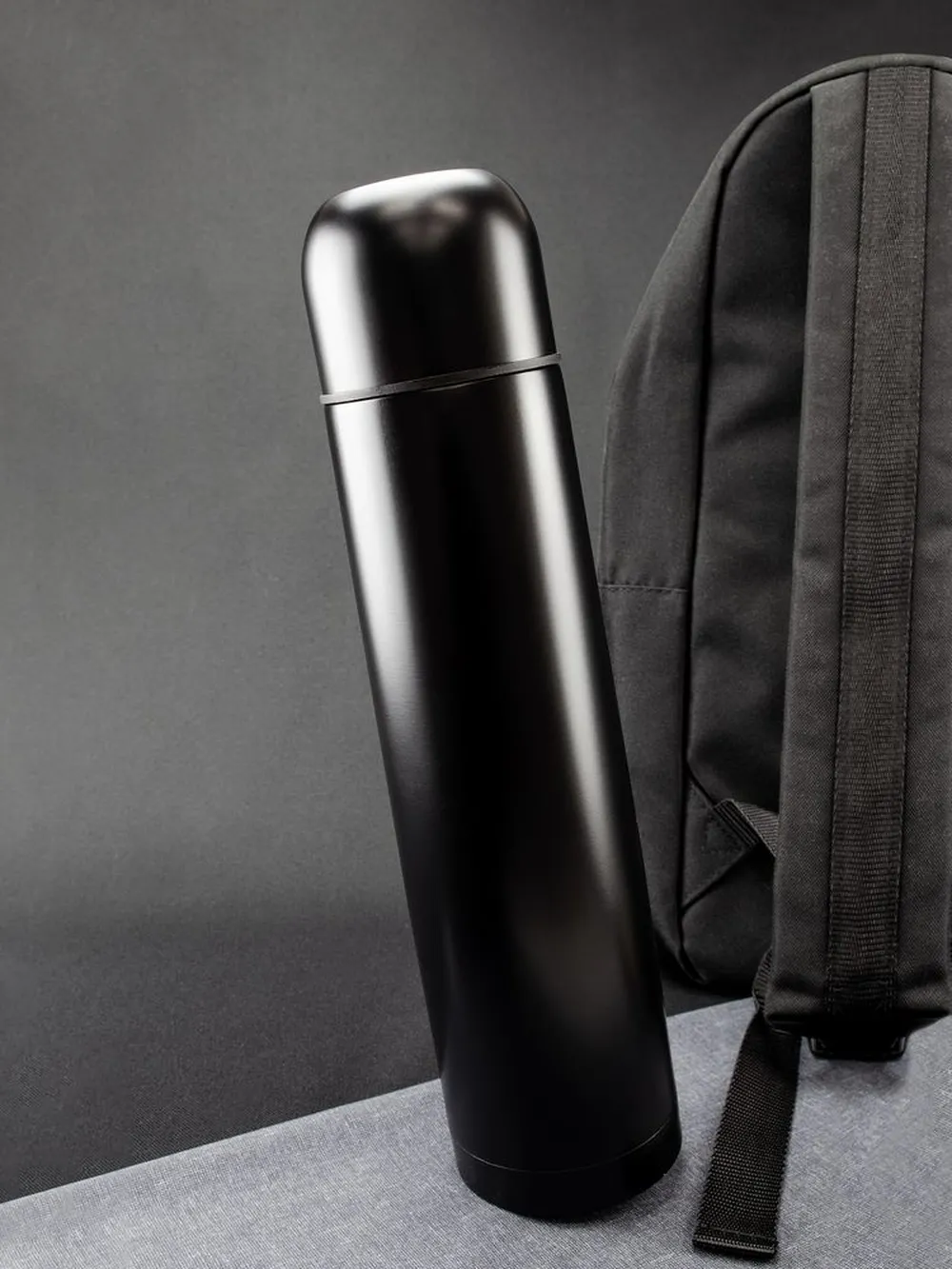 Термос Ammo 1000, черный заказать онлайн с вашим дизайном на заказ в Москве и области