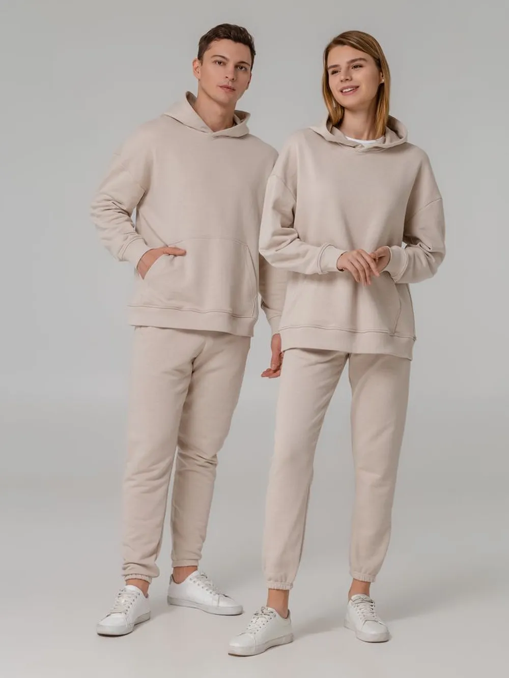 Джоггеры Comfort, бежевые заказать онлайн с вашим дизайном на заказ в Москве и области