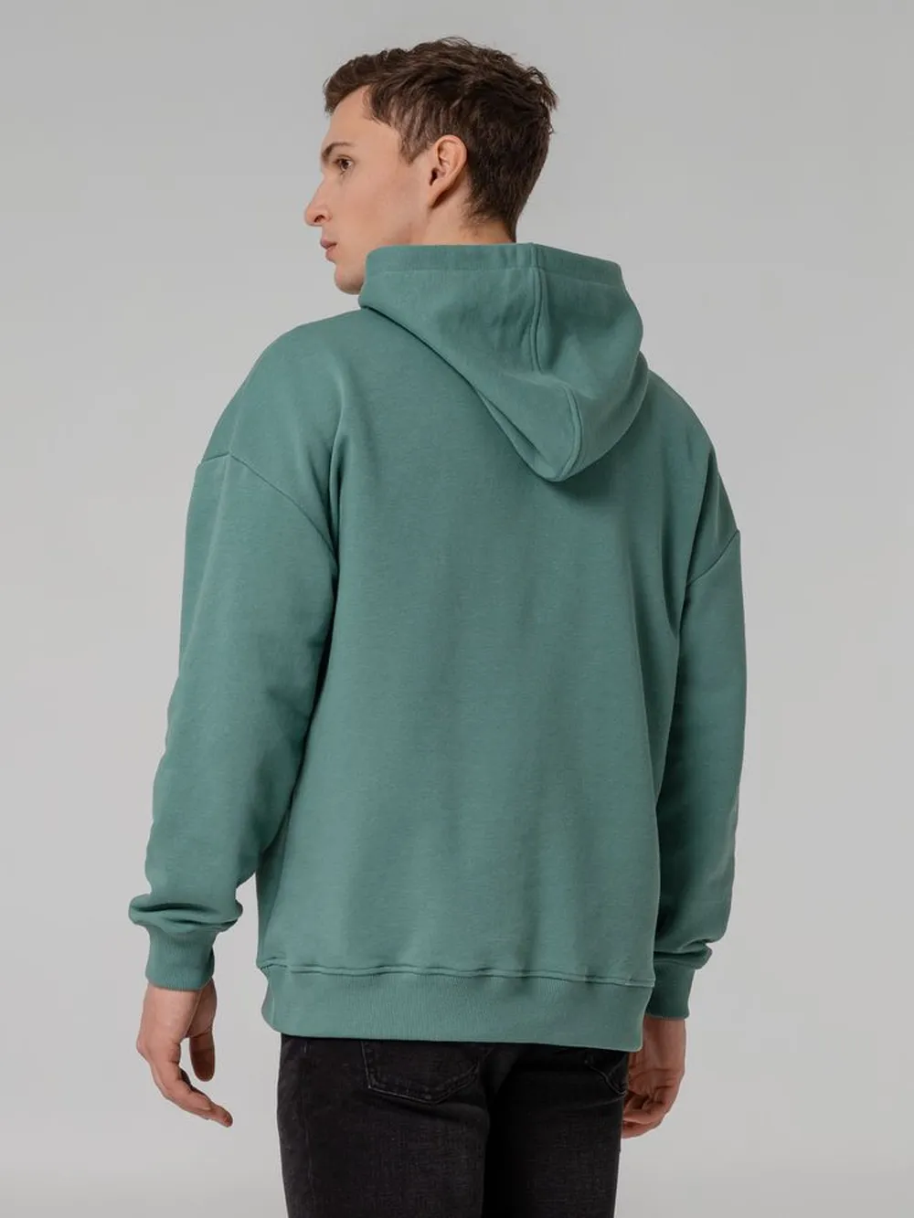 Худи оверсайз Kulonga Comfort, серо-зеленое заказать онлайн с вашим дизайном на заказ в Москве и области