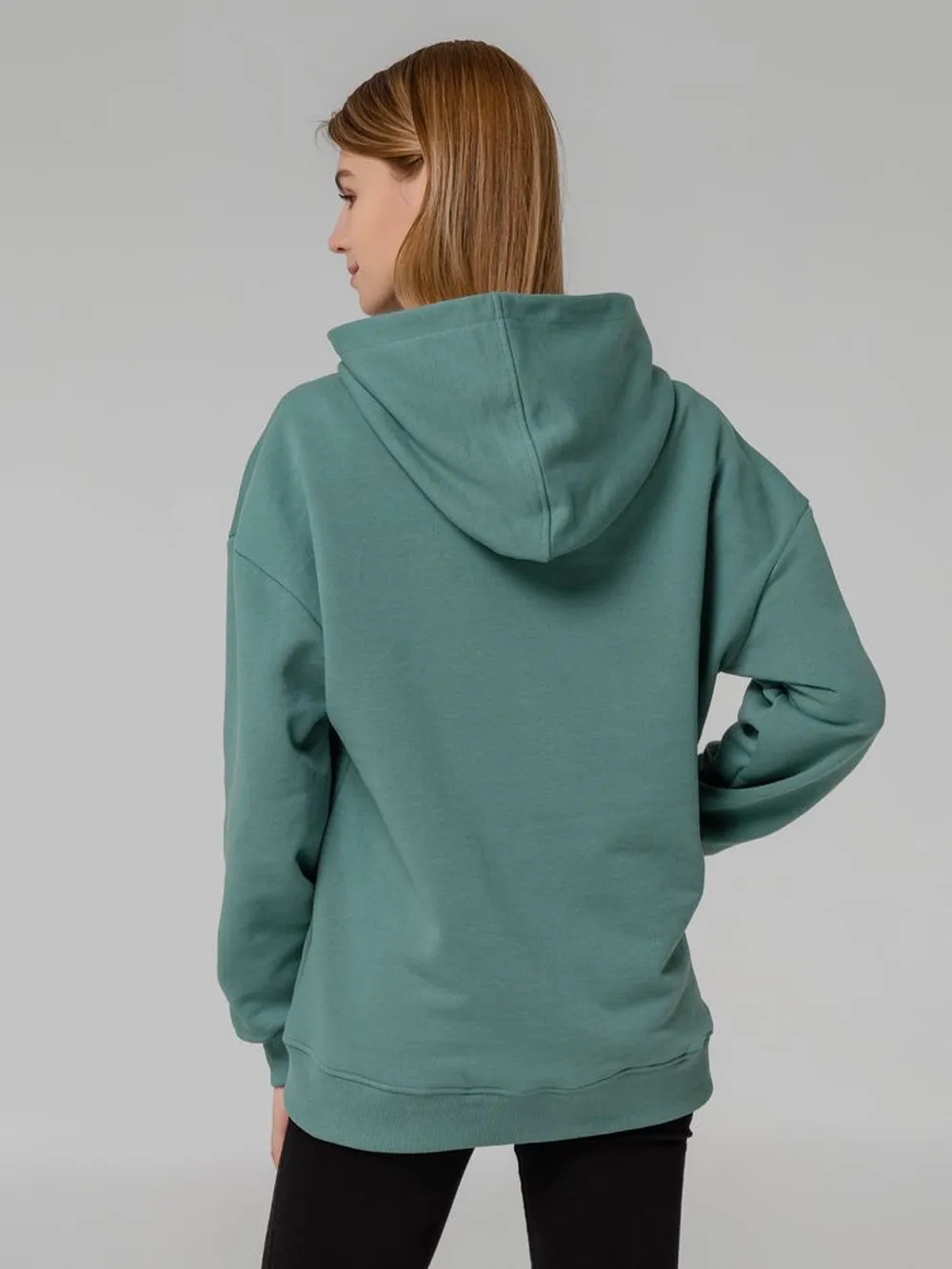 Худи оверсайз Kulonga Comfort, серо-зеленое заказать онлайн с вашим дизайном на заказ в Москве и области