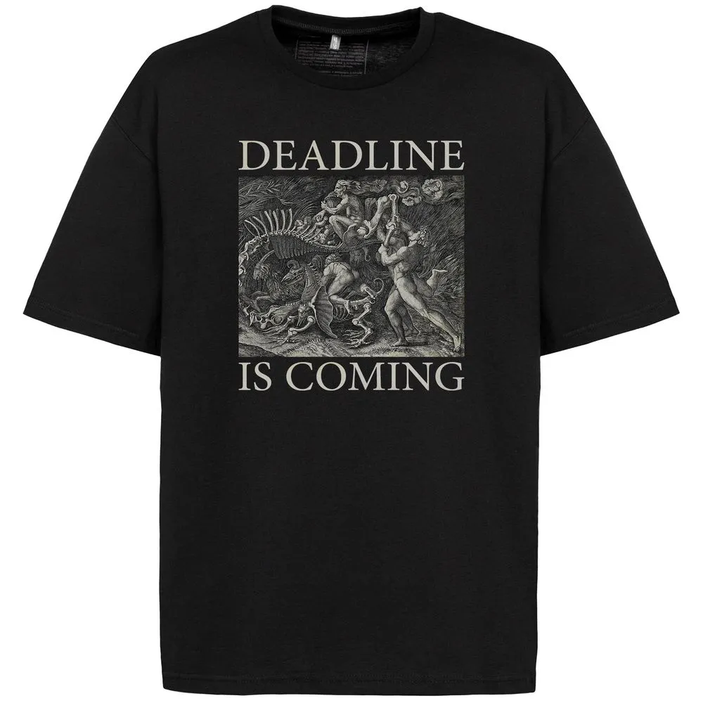 Футболка оверсайз Deadline, черная, размер M/L заказать онлайн с вашим дизайном на заказ в Москве и области