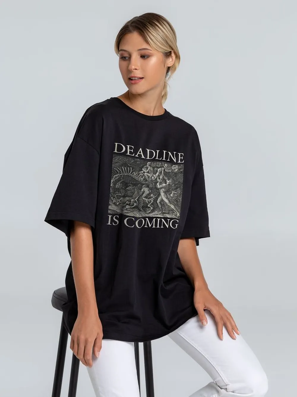 Футболка оверсайз Deadline, черная, размер XL/XXL заказать онлайн с вашим дизайном на заказ в Москве и области