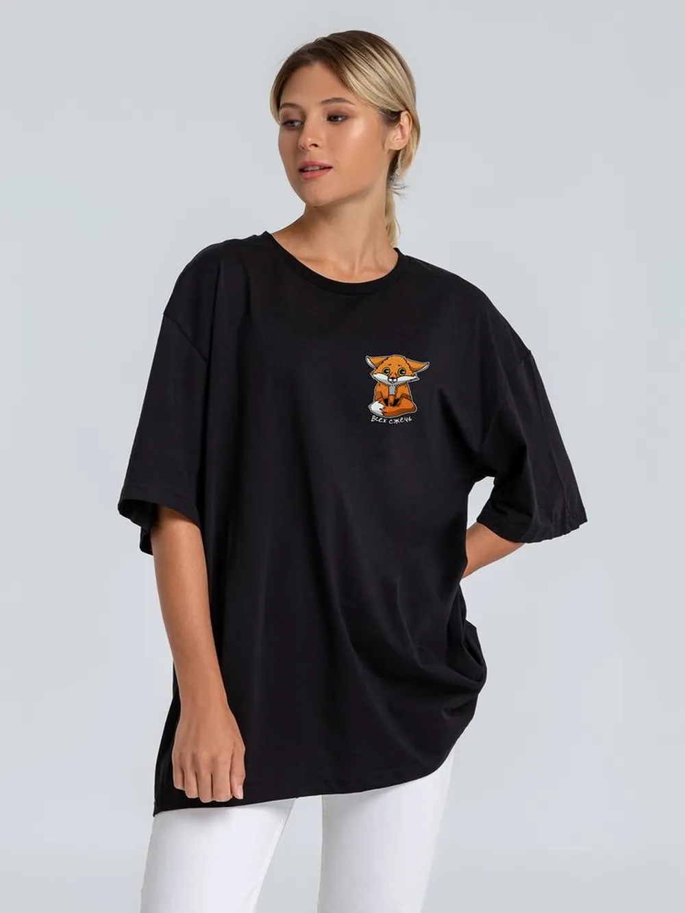 Футболка оверсайз «Cute Fire. Всех сжечь», черная, размер XS/S заказать онлайн с вашим дизайном на заказ в Москве и области
