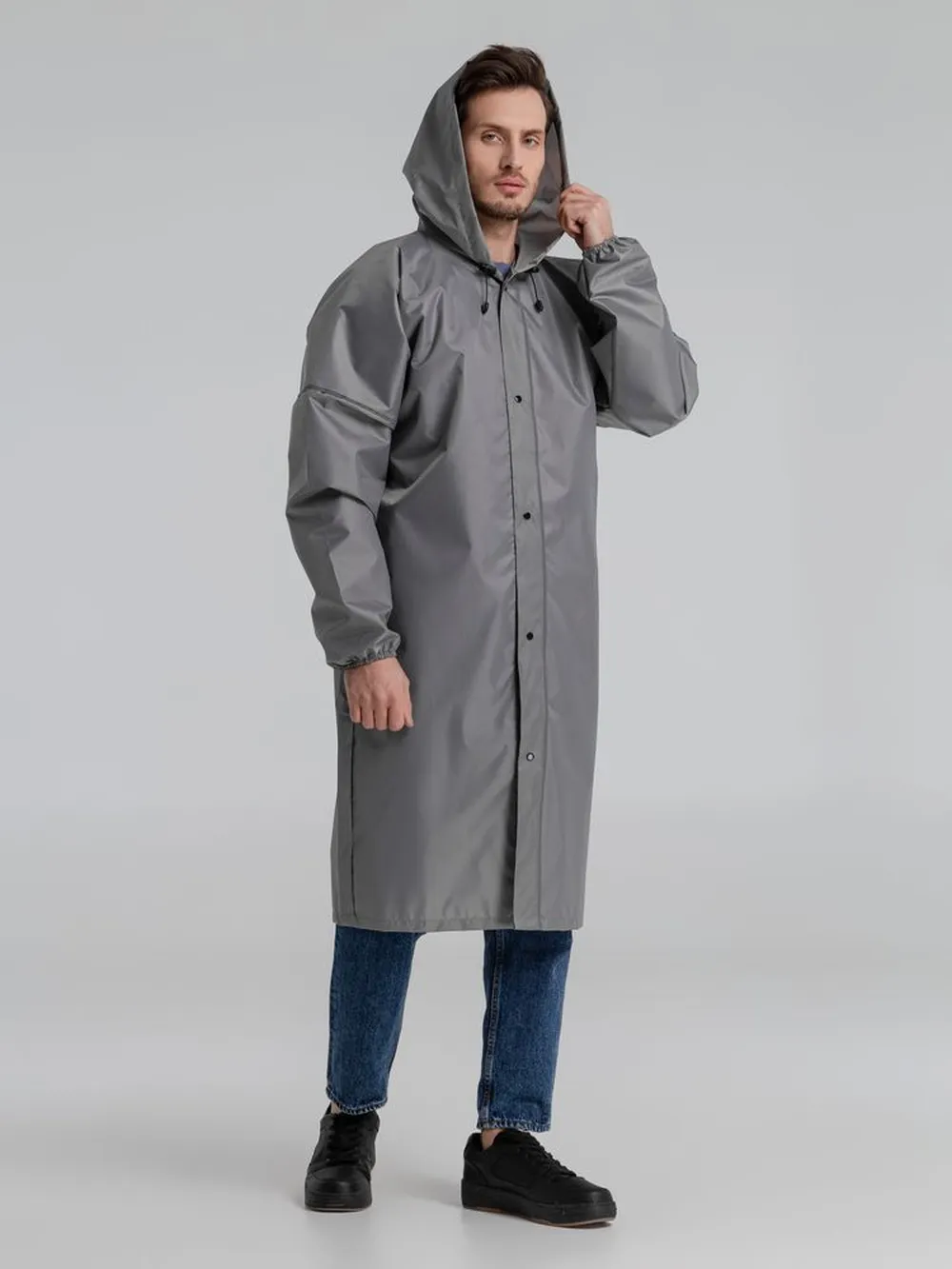 Дождевик со светоотражающими элементами Rainman Blink, серый, размер M заказать онлайн с вашим дизайном на заказ в Москве и области