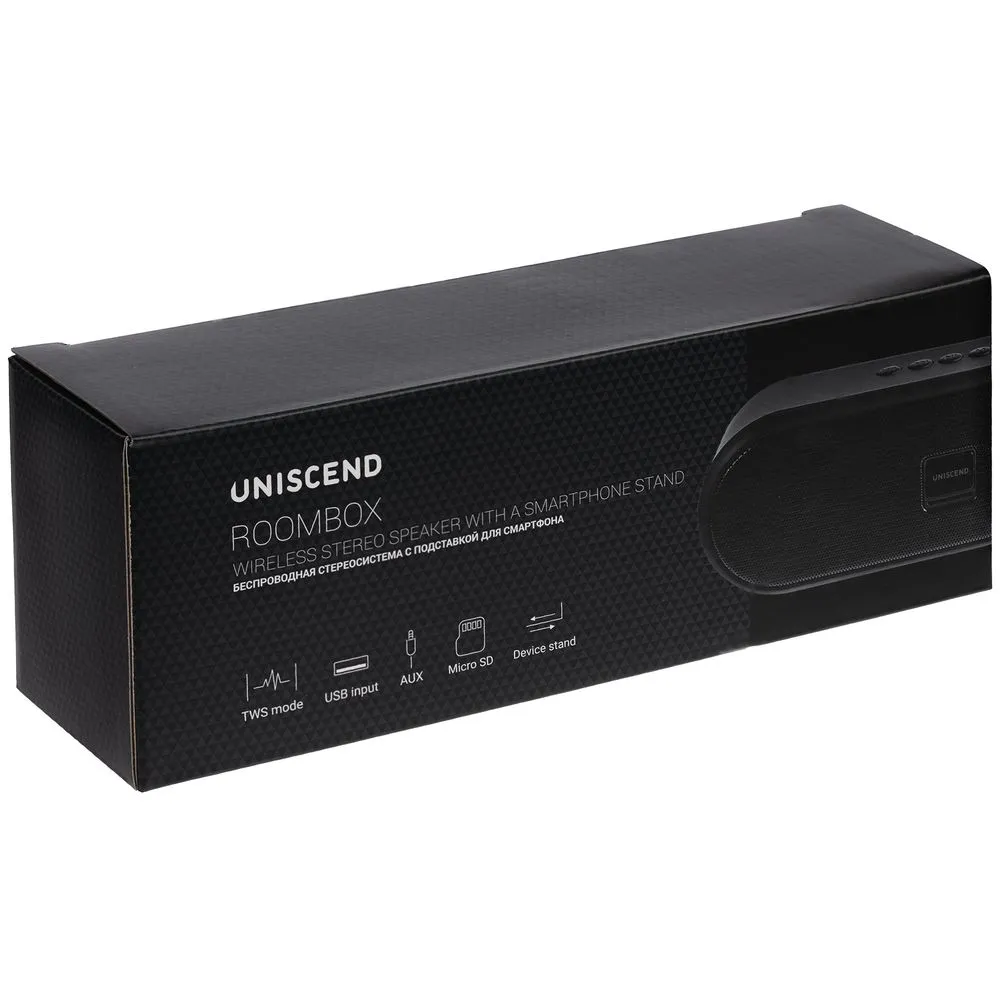 Беспроводная стереоколонка Uniscend Roombox, светло-серая заказать онлайн с вашим дизайном на заказ в Москве и области