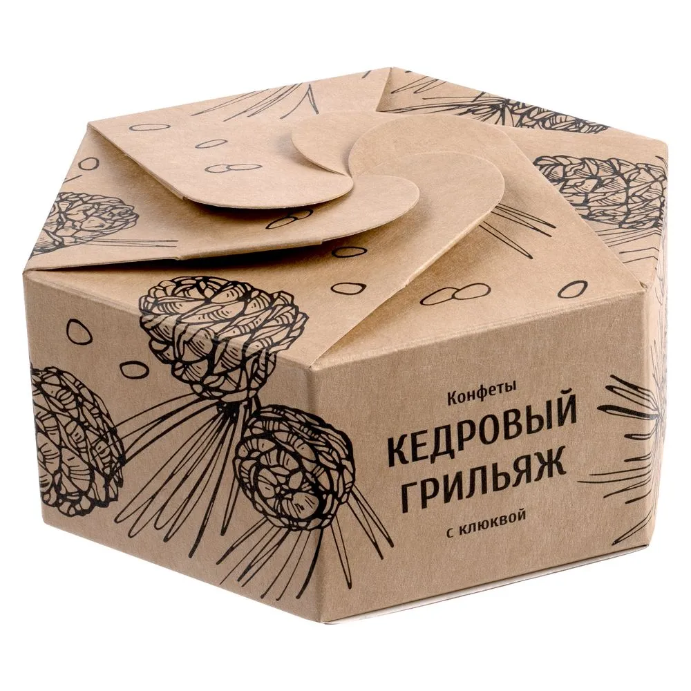 Конфеты «Мягкий кедровый грильяж» с клюквой заказать онлайн с вашим дизайном на заказ в Москве и области