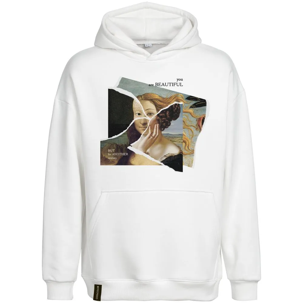 Худи You Are Beautiful, молочно-белое, размер XL/XXL заказать онлайн с вашим дизайном на заказ в Москве и области