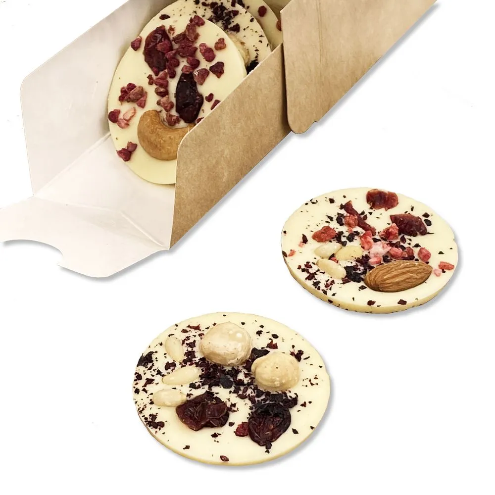 Шоколадные конфеты Mendiants, белый шоколад заказать онлайн с вашим дизайном на заказ в Москве и области