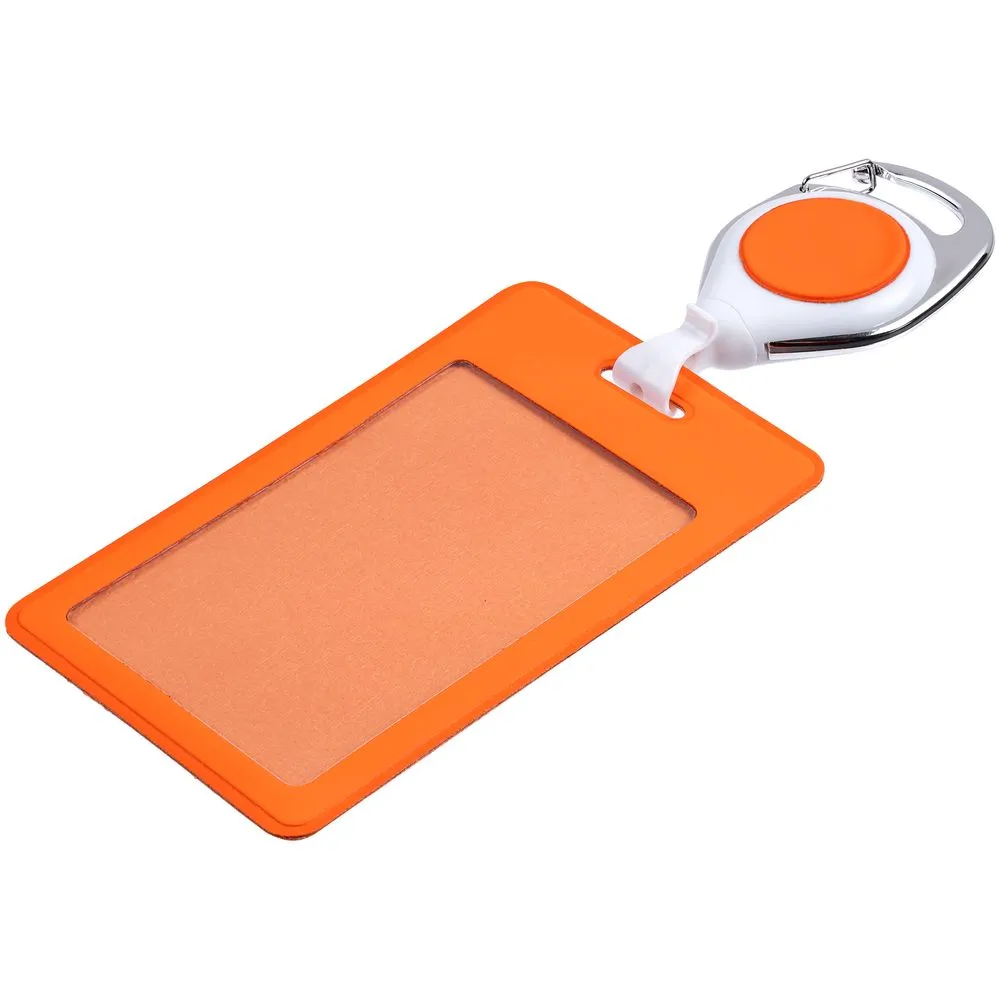 Чехол для пропуска с ретрактором Dorset, оранжевый заказать онлайн с вашим дизайном на заказ в Москве и области