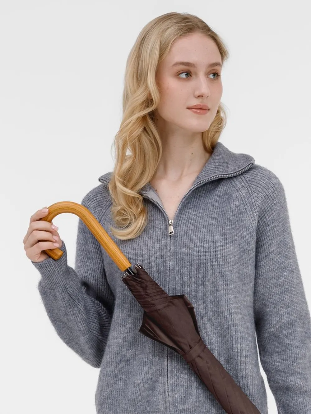 Зонт-трость Classic, коричневый заказать онлайн с вашим дизайном на заказ в Москве и области