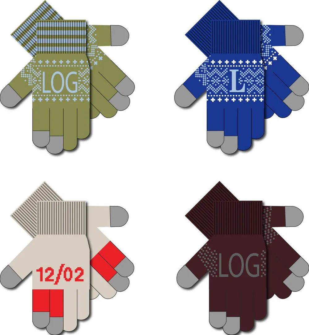 Сенсорные перчатки на заказ Guanti Tok, полушерсть заказать онлайн с вашим дизайном на заказ в Москве и области