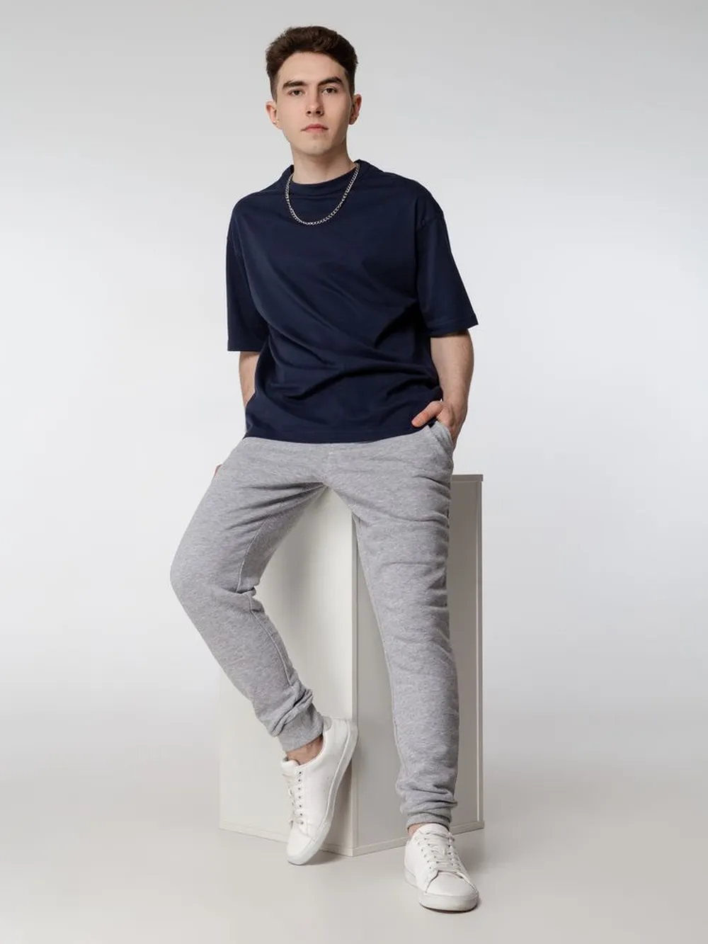 Джоггеры мужские Jet Men, серый меланж, размер XL заказать онлайн с вашим дизайном на заказ в Москве и области