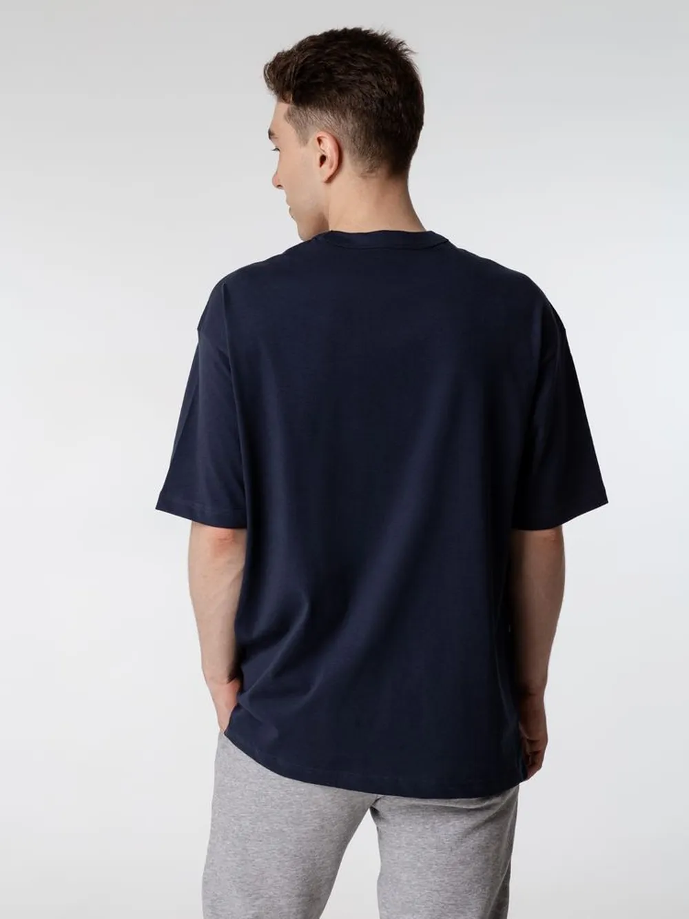 Футболка оверсайз мужская Boxy Men, темно-синяя, размер XL заказать онлайн с вашим дизайном на заказ в Москве и области