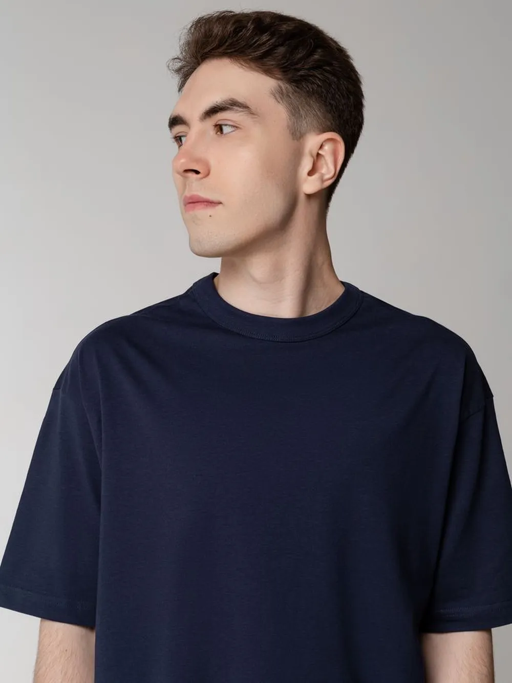 Футболка оверсайз мужская Boxy Men, темно-синяя, размер XL заказать онлайн с вашим дизайном на заказ в Москве и области