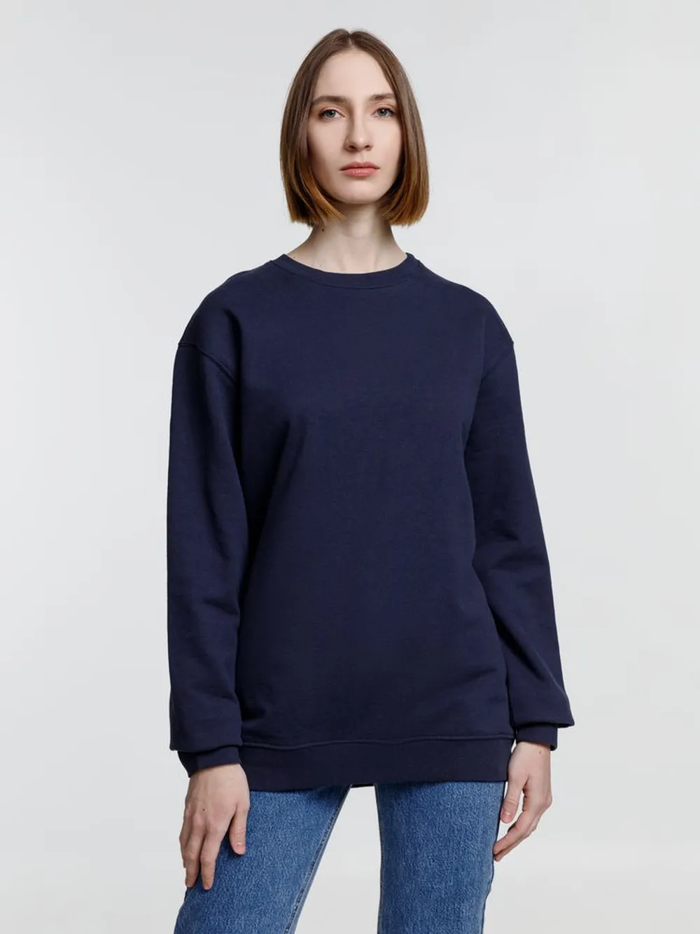 Свитшот унисекс Columbia, темно-синий, размер L заказать онлайн с вашим дизайном на заказ в Москве и области