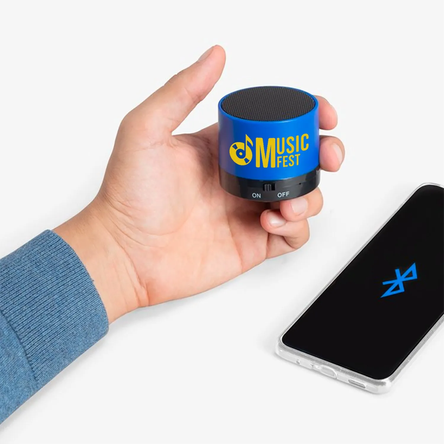 Цилиндрическая Bluetooth колонка заказать онлайн с вашим дизайном на заказ в Москве и области