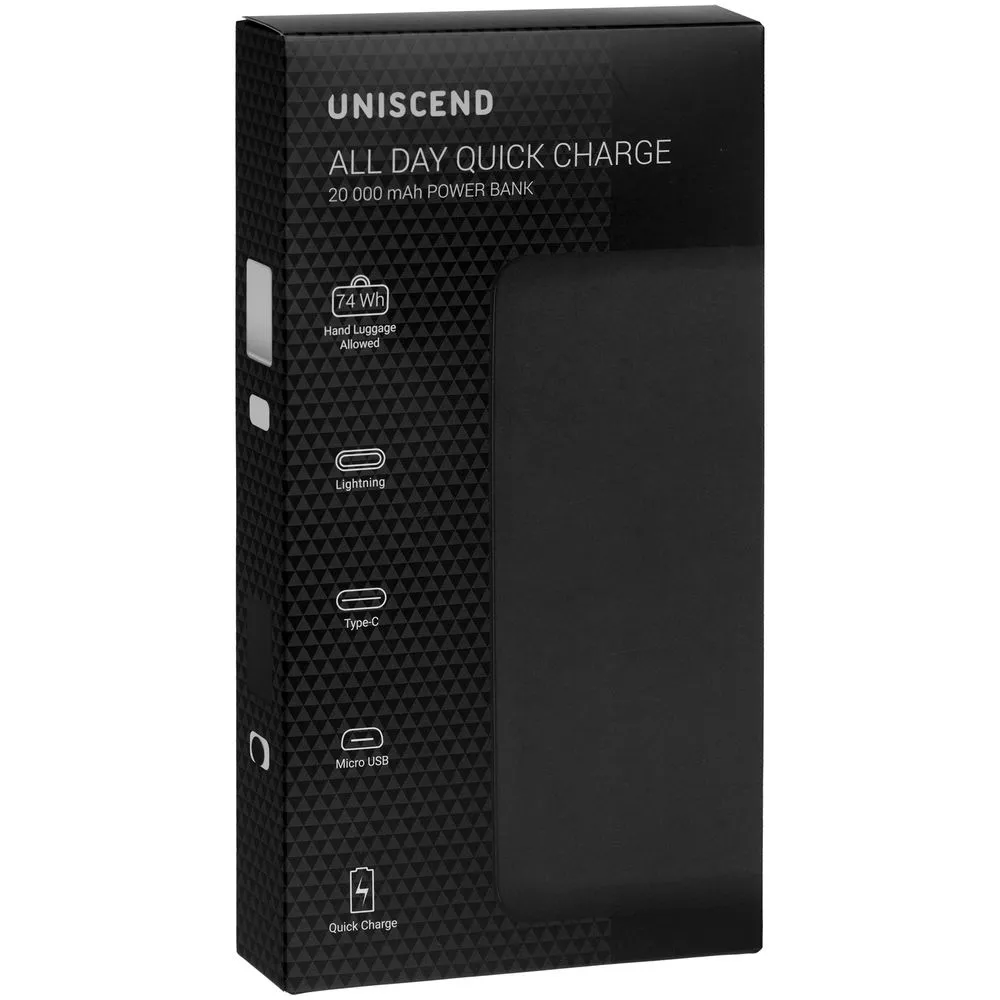 Аккумулятор All Day Compact PD 20000 мAч, белый заказать онлайн с вашим дизайном на заказ в Москве и области