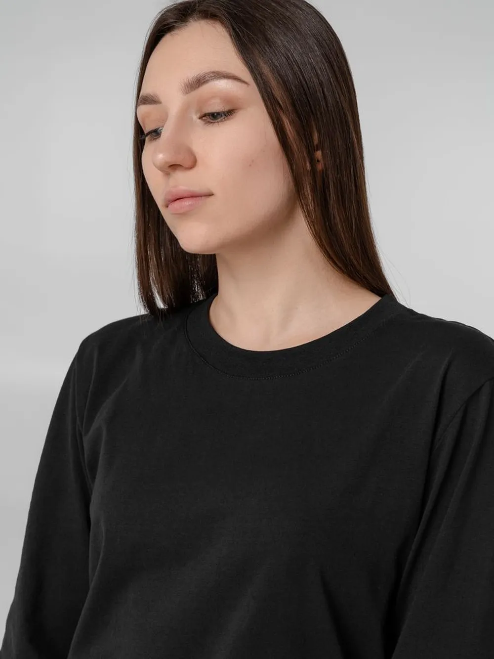 Футболка с длинным рукавом Lehta, черная, размер L заказать онлайн с вашим дизайном на заказ в Москве и области