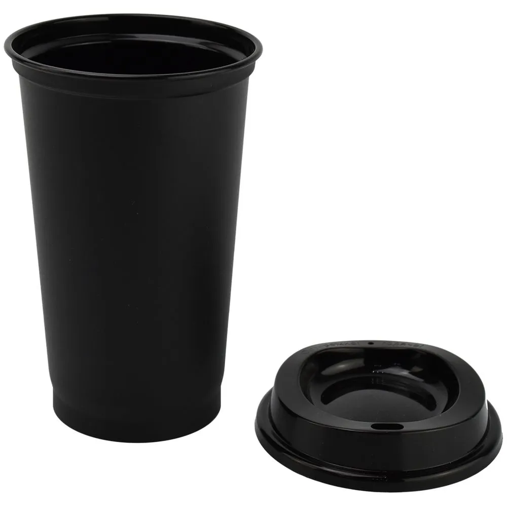 Стакан с крышкой Color Cap Black, черный заказать онлайн с вашим дизайном на заказ в Москве и области
