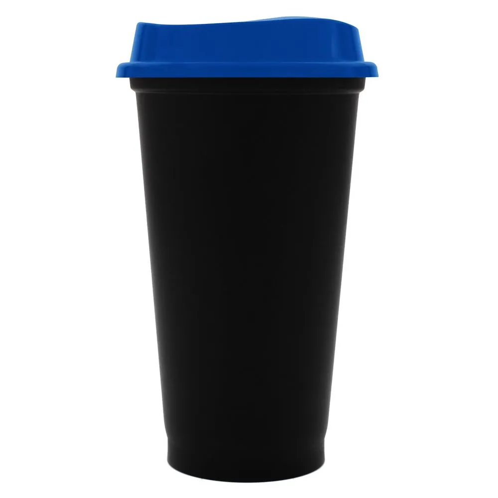 Стакан с крышкой Color Cap Black, черный с синим заказать онлайн с вашим дизайном на заказ в Москве и области
