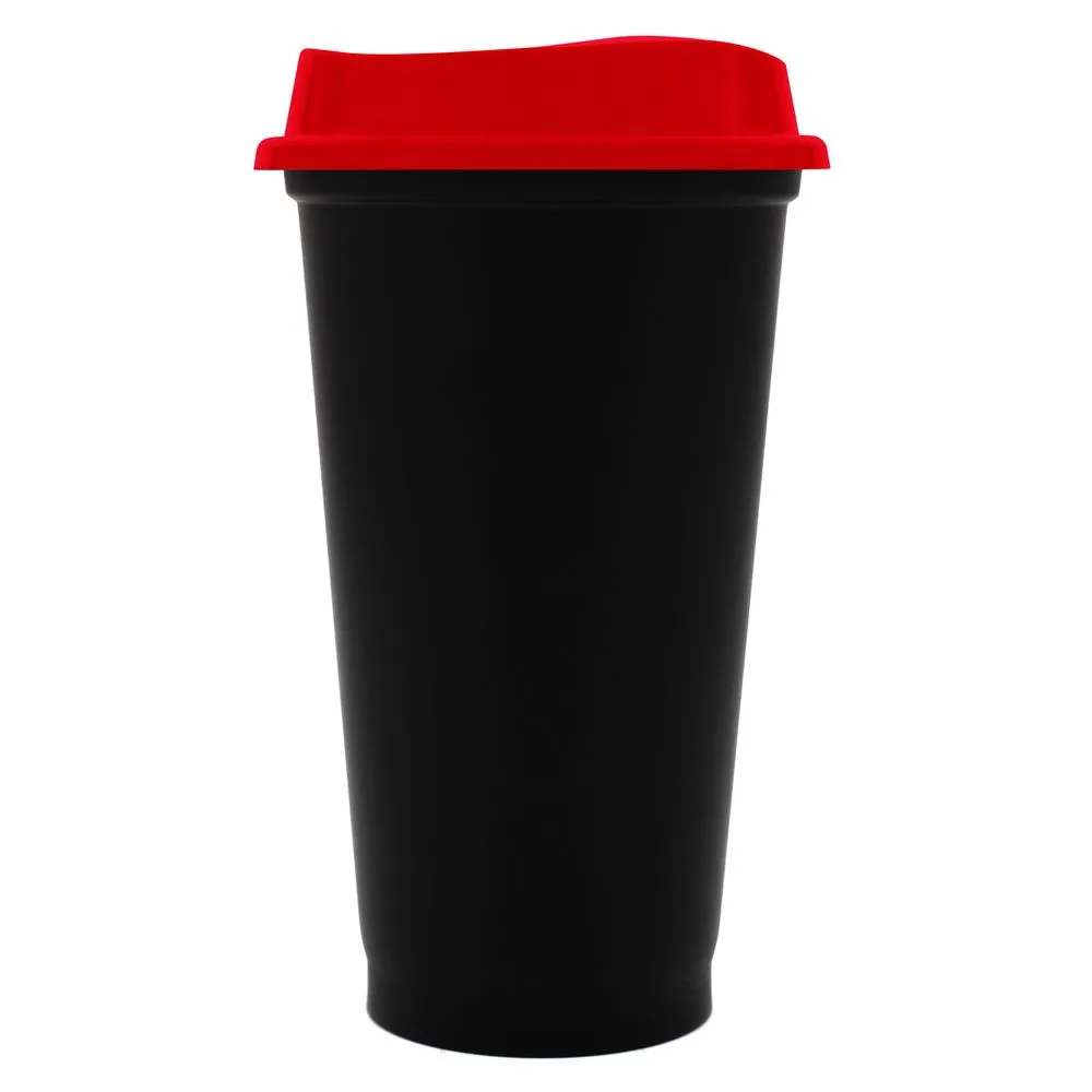 Стакан с крышкой Color Cap Black, черный с красным заказать онлайн с вашим дизайном на заказ в Москве и области