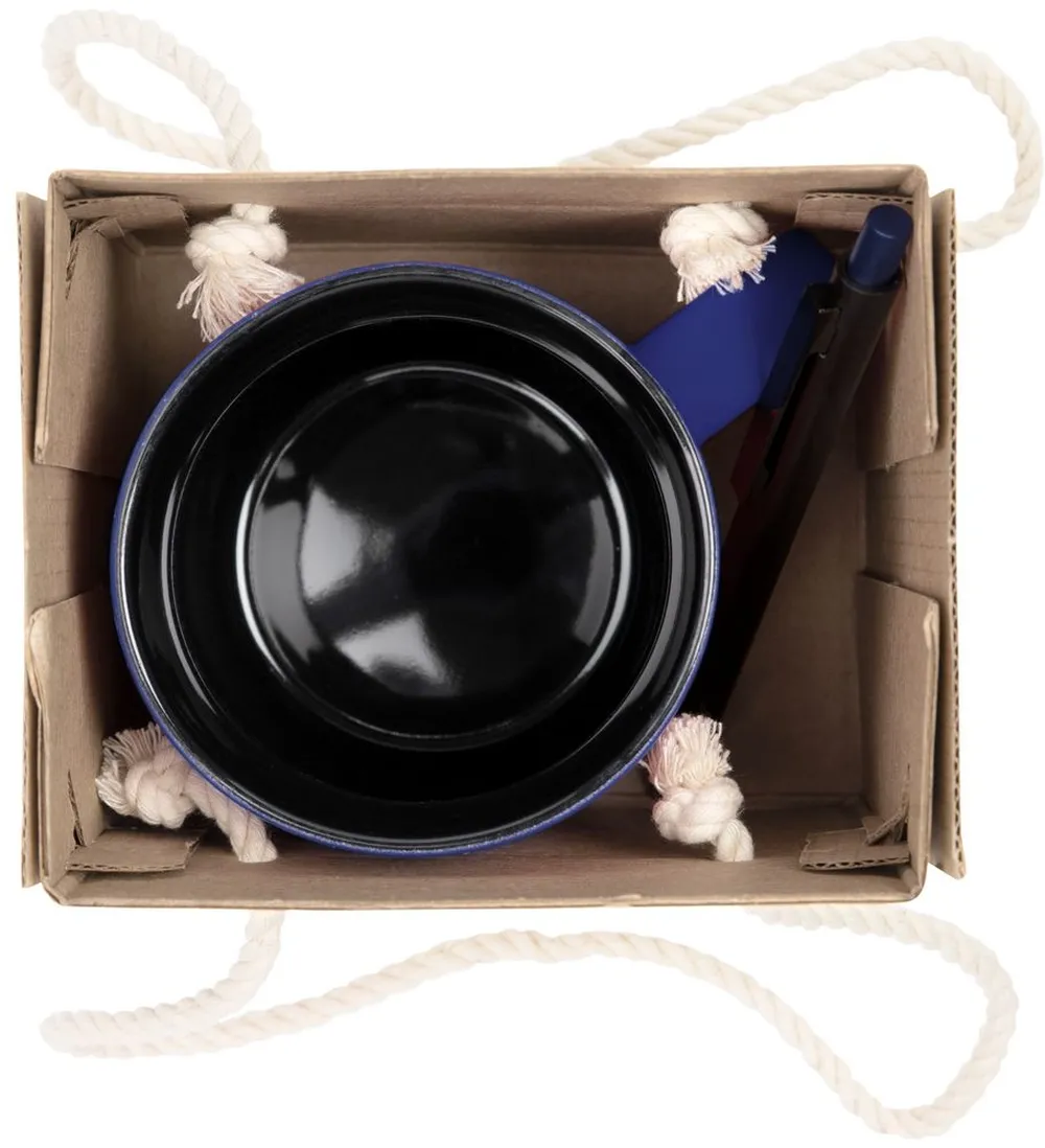 Набор Color Block: кружка и ручка, синий с черный заказать онлайн с вашим дизайном на заказ в Москве и области