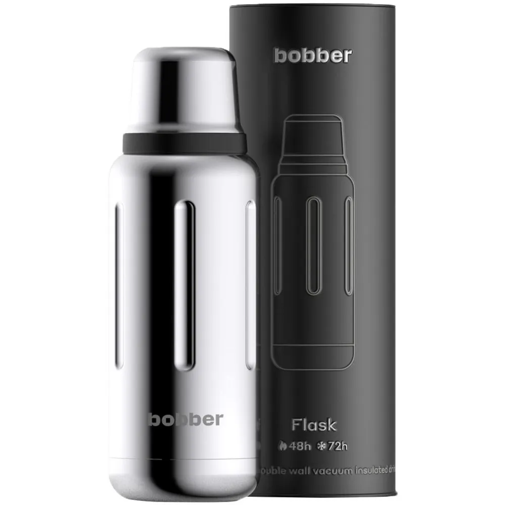 Термос Flask 1000, вакуумный, стальной зеркальный заказать онлайн с вашим дизайном на заказ в Москве и области