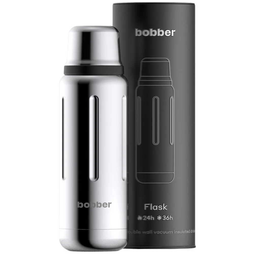 Термос Flask 470, вакуумный, стальной зеркальный заказать онлайн с вашим дизайном на заказ в Москве и области