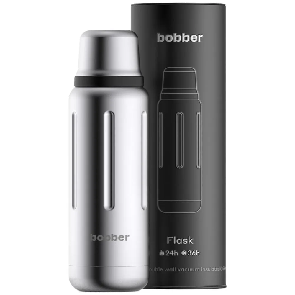 Термос Flask 470, вакуумный, стальной матовый заказать онлайн с вашим дизайном на заказ в Москве и области