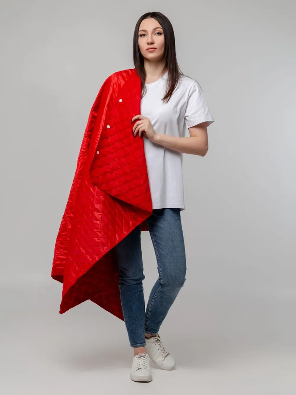 Плед-пончо для пикника SnapCoat, красный заказать онлайн с вашим дизайном на заказ в Москве и области