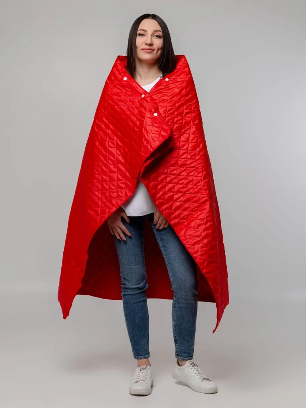 Плед-пончо для пикника SnapCoat, красный заказать онлайн с вашим дизайном на заказ в Москве и области