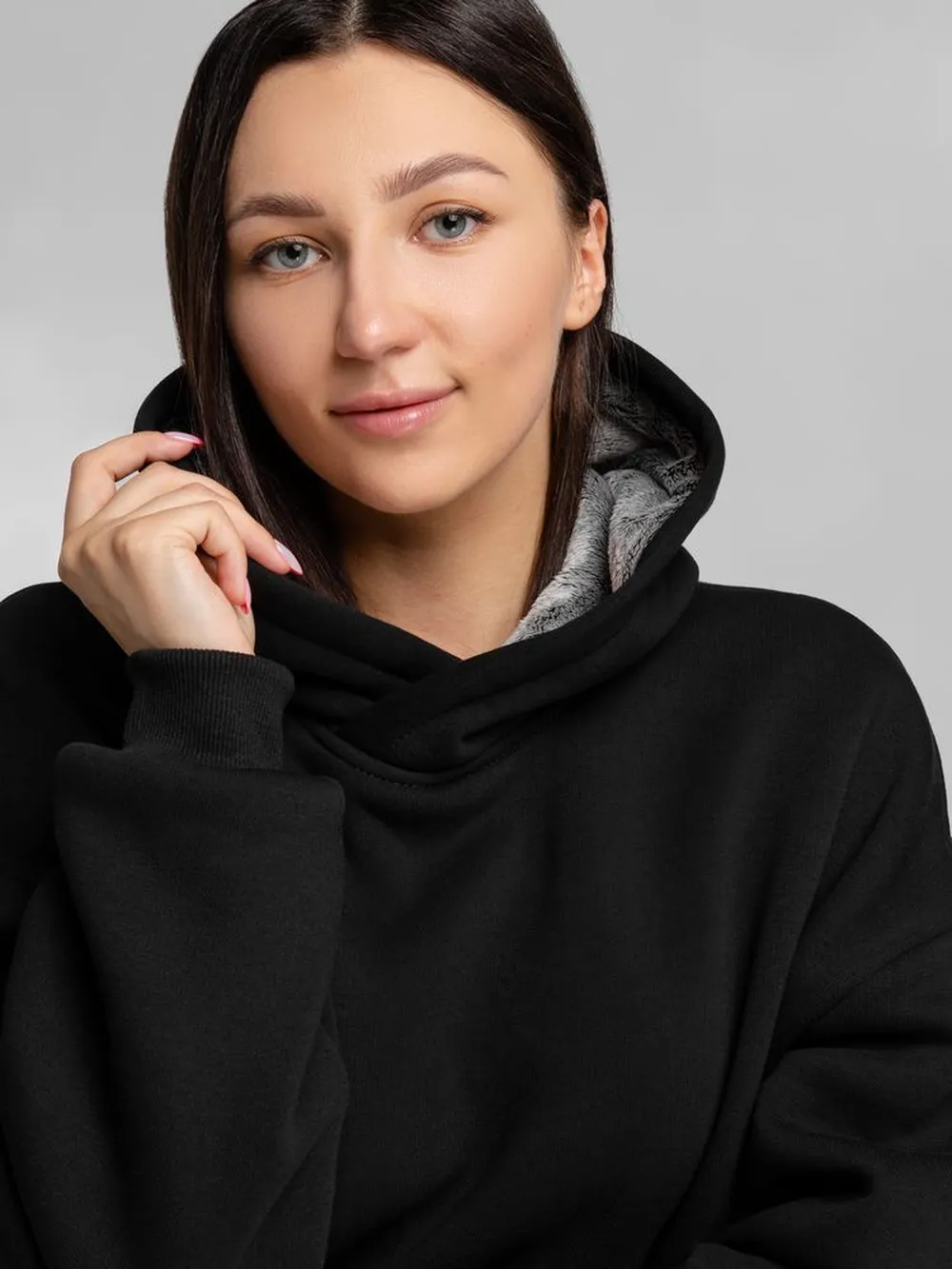 Худи Furry Oversize, черное заказать онлайн с вашим дизайном на заказ в Москве и области