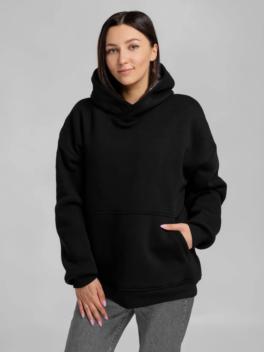 Худи Furry Oversize, черное, размер ХL/XXL заказать онлайн с вашим дизайном на заказ в Москве и области