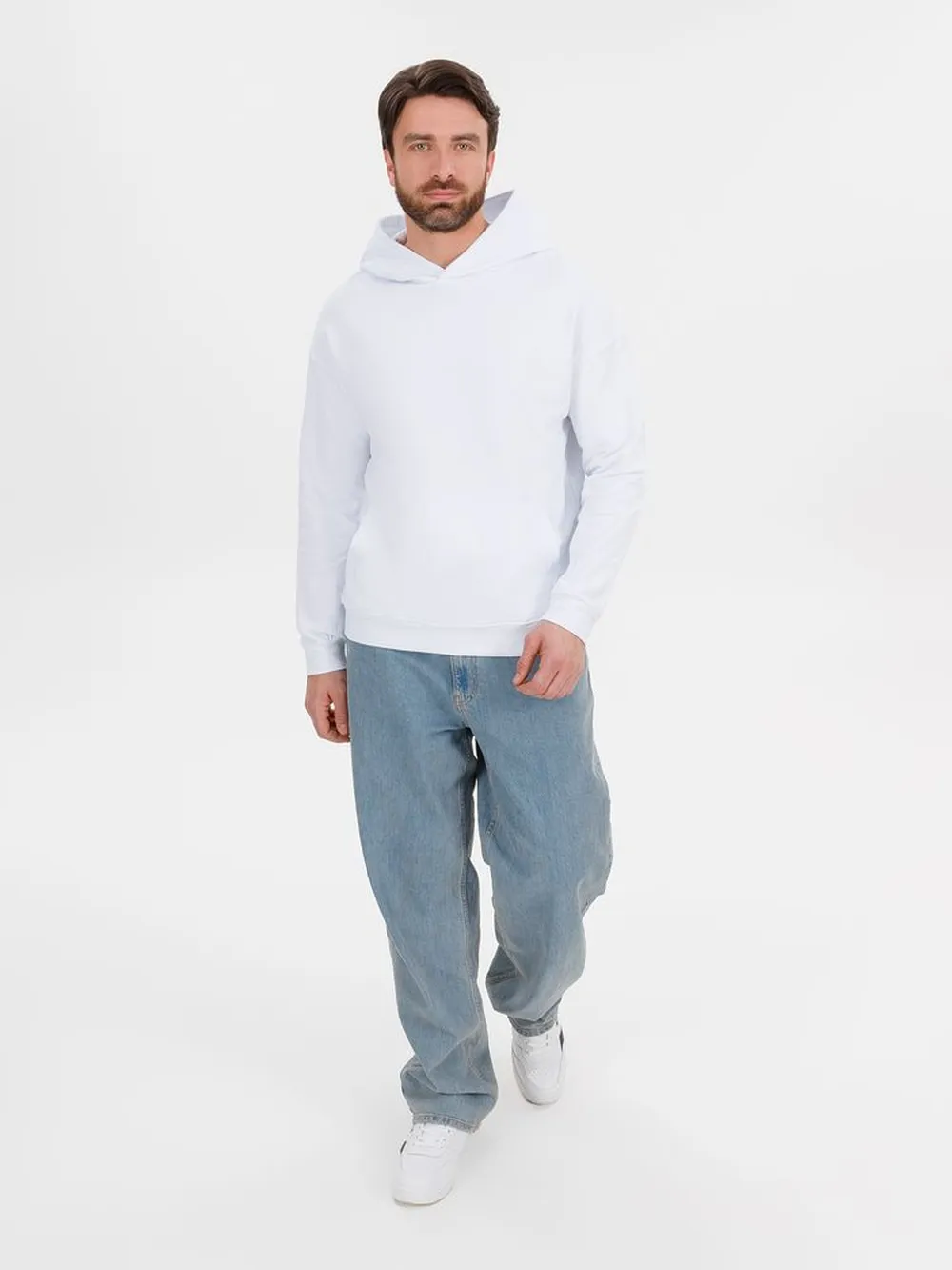 Худи оверсайз унисекс Outshine, белое, размер M/L заказать онлайн с вашим дизайном на заказ в Москве и области