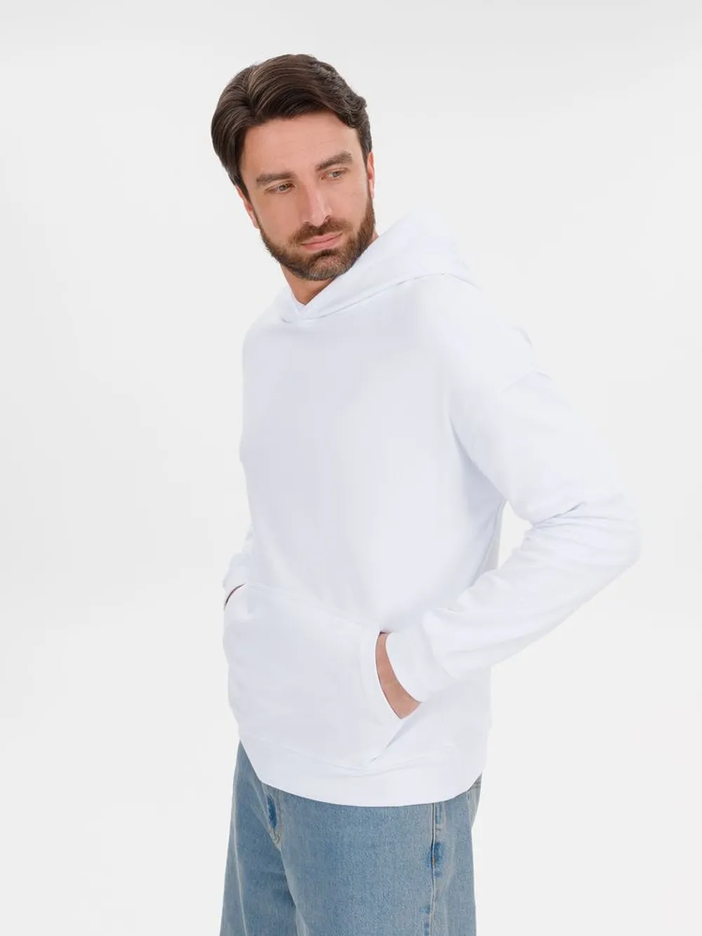 Худи оверсайз унисекс Outshine, белое, размер XL/2XL заказать онлайн с вашим дизайном на заказ в Москве и области