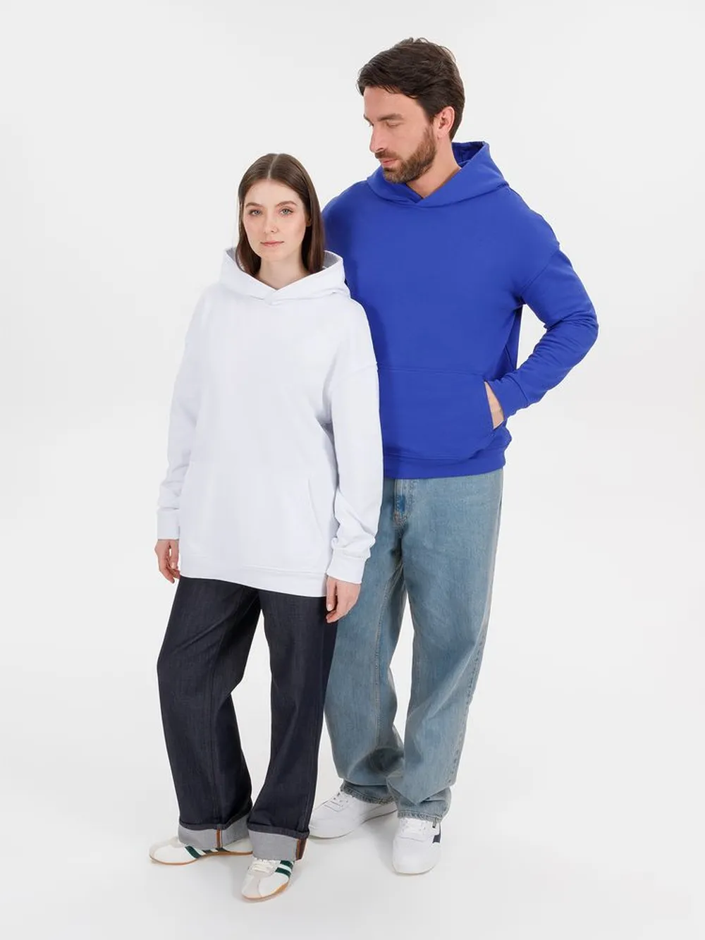 Худи оверсайз унисекс Outshine, белое, размер XL/2XL заказать онлайн с вашим дизайном на заказ в Москве и области