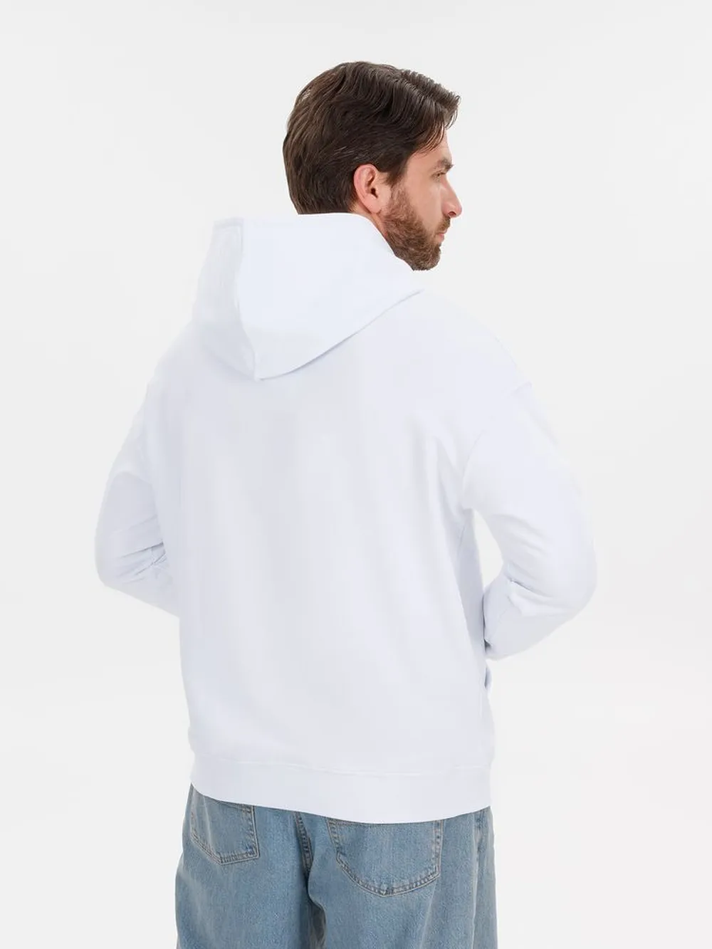 Худи оверсайз унисекс Outshine, белое, размер XL/2XL заказать онлайн с вашим дизайном на заказ в Москве и области