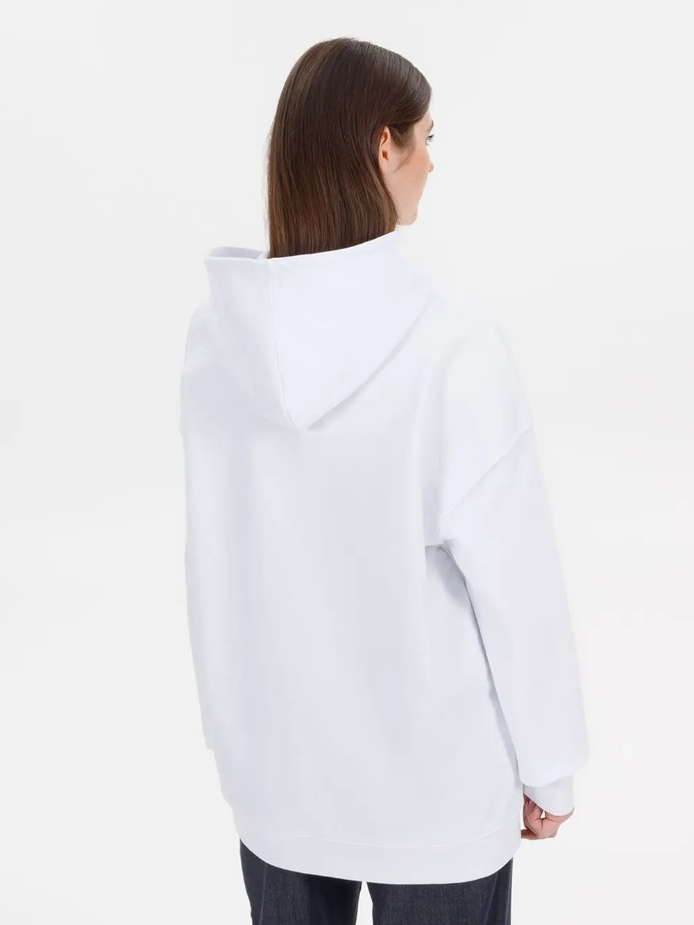 Худи оверсайз унисекс Outshine, белое, размер XL/2XL заказать онлайн с вашим дизайном на заказ в Москве и области