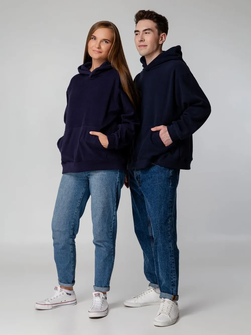 Худи флисовое унисекс Manakin, темно-синее, размер XL/2XL заказать онлайн с вашим дизайном на заказ в Москве и области