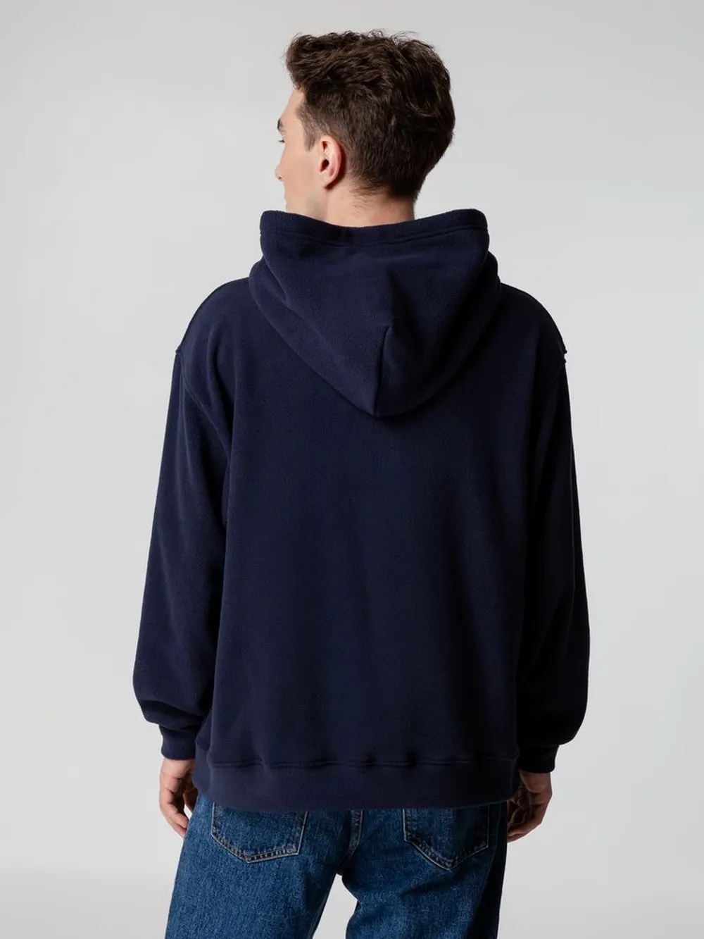 Худи флисовое унисекс Manakin, темно-синее, размер XL/2XL заказать онлайн с вашим дизайном на заказ в Москве и области